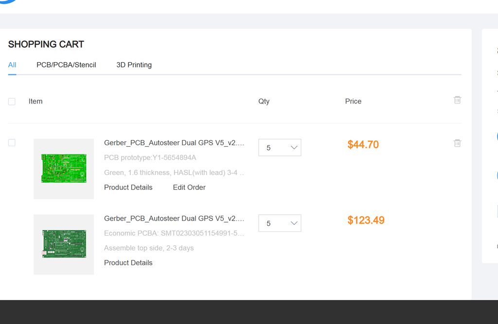 All in One PCB items out of stock PCB AgOpenGPS