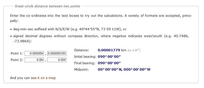 distance of 0.00001 per 60